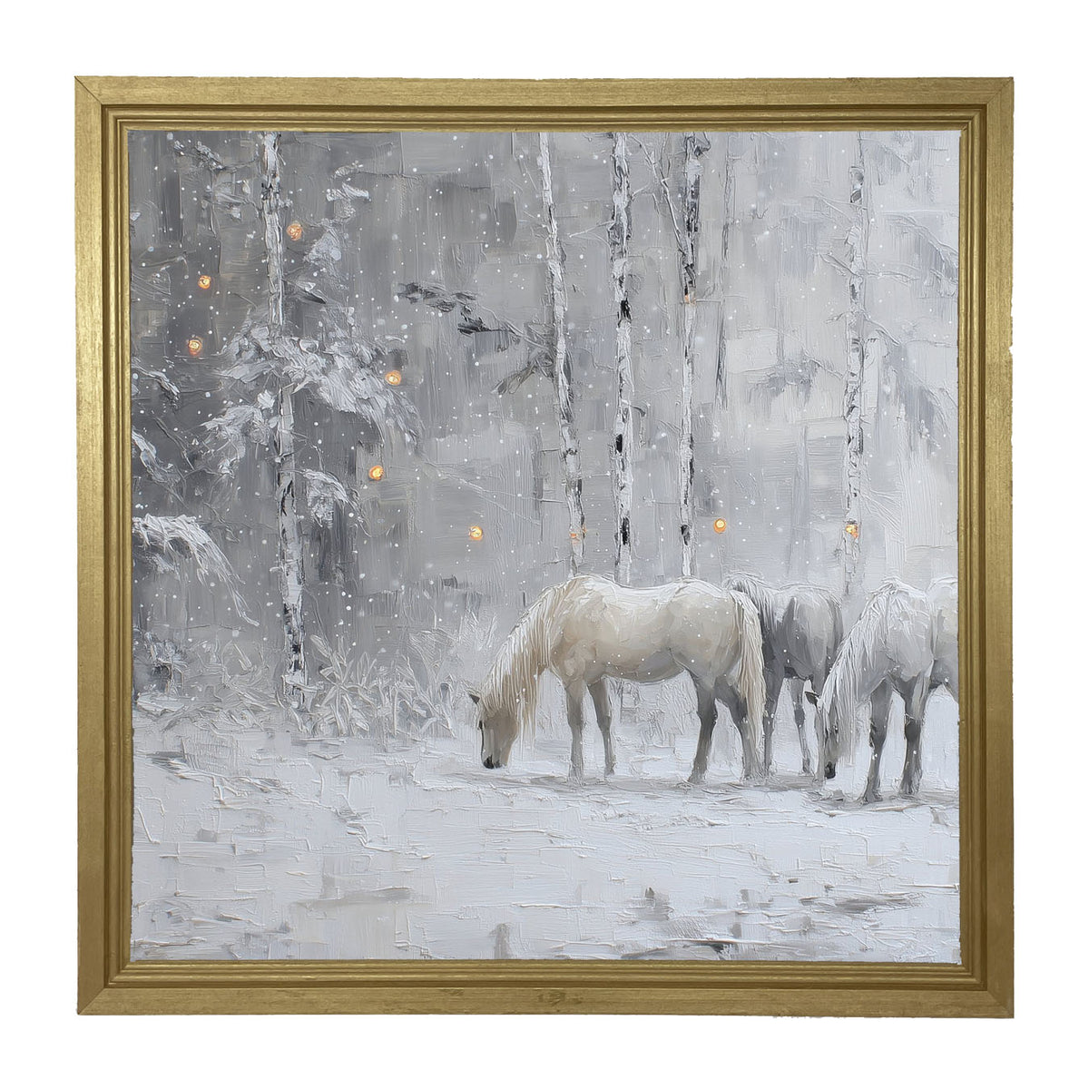 Horses in the Snow - Framed Art
