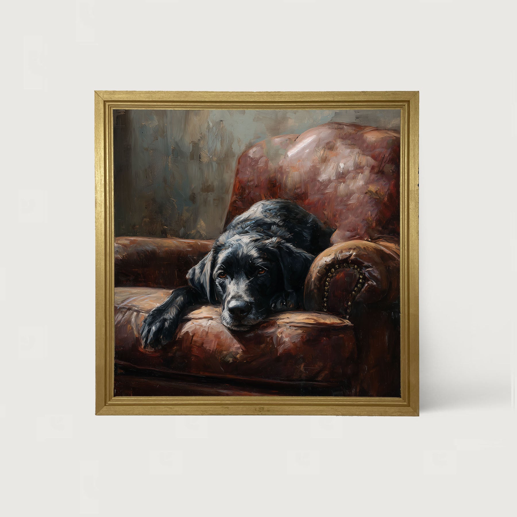 Armchair with Black Lab