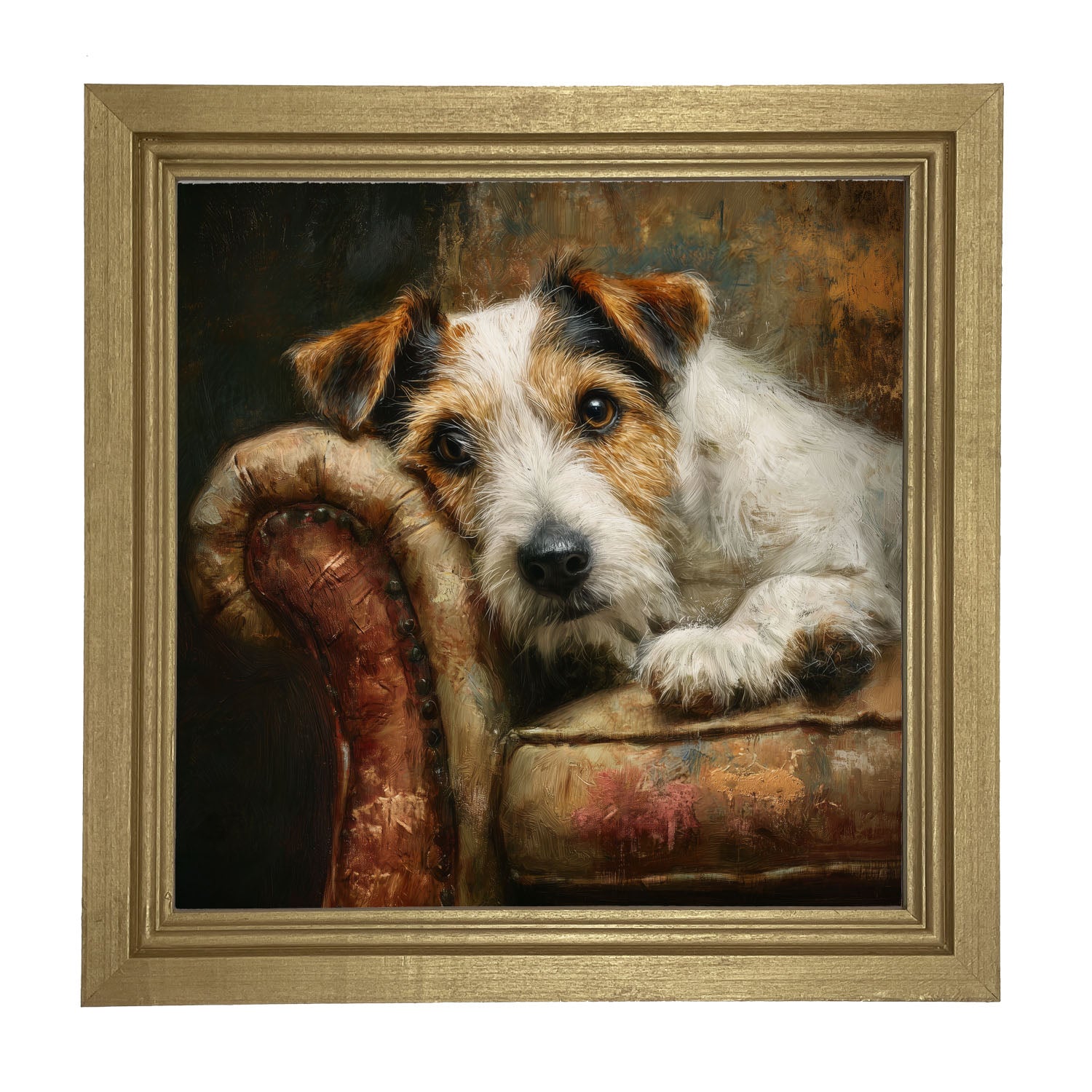 Armchair with Jack Russell - Framed Art
