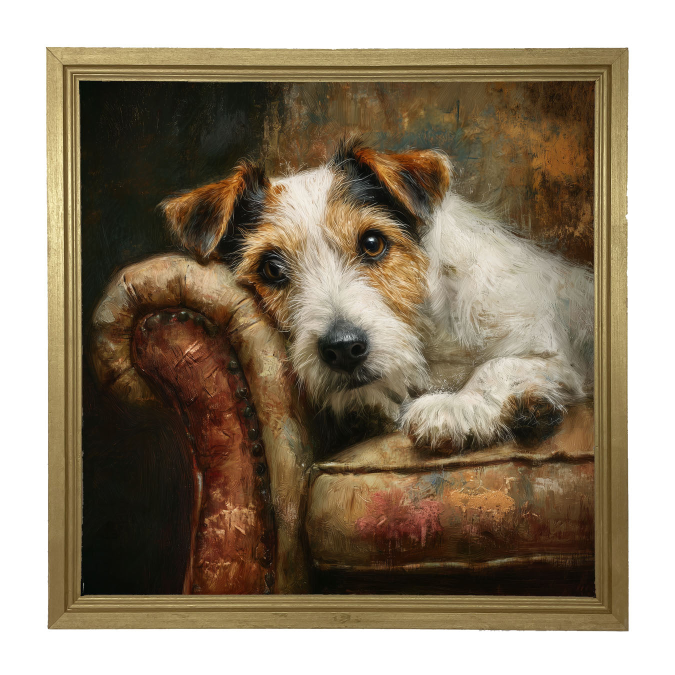 Armchair with Jack Russell - Framed Art