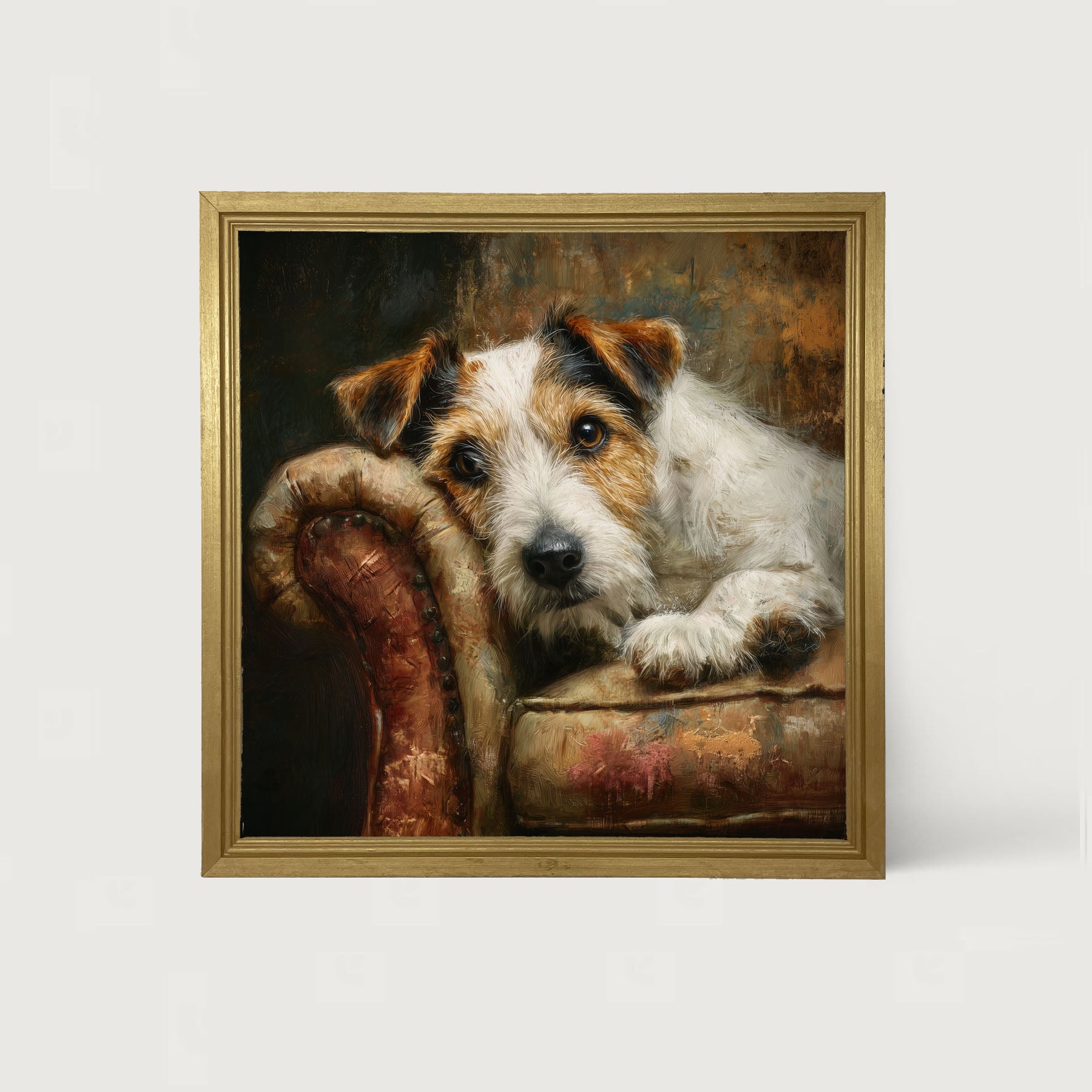 Armchair with Jack Russell - Framed Art