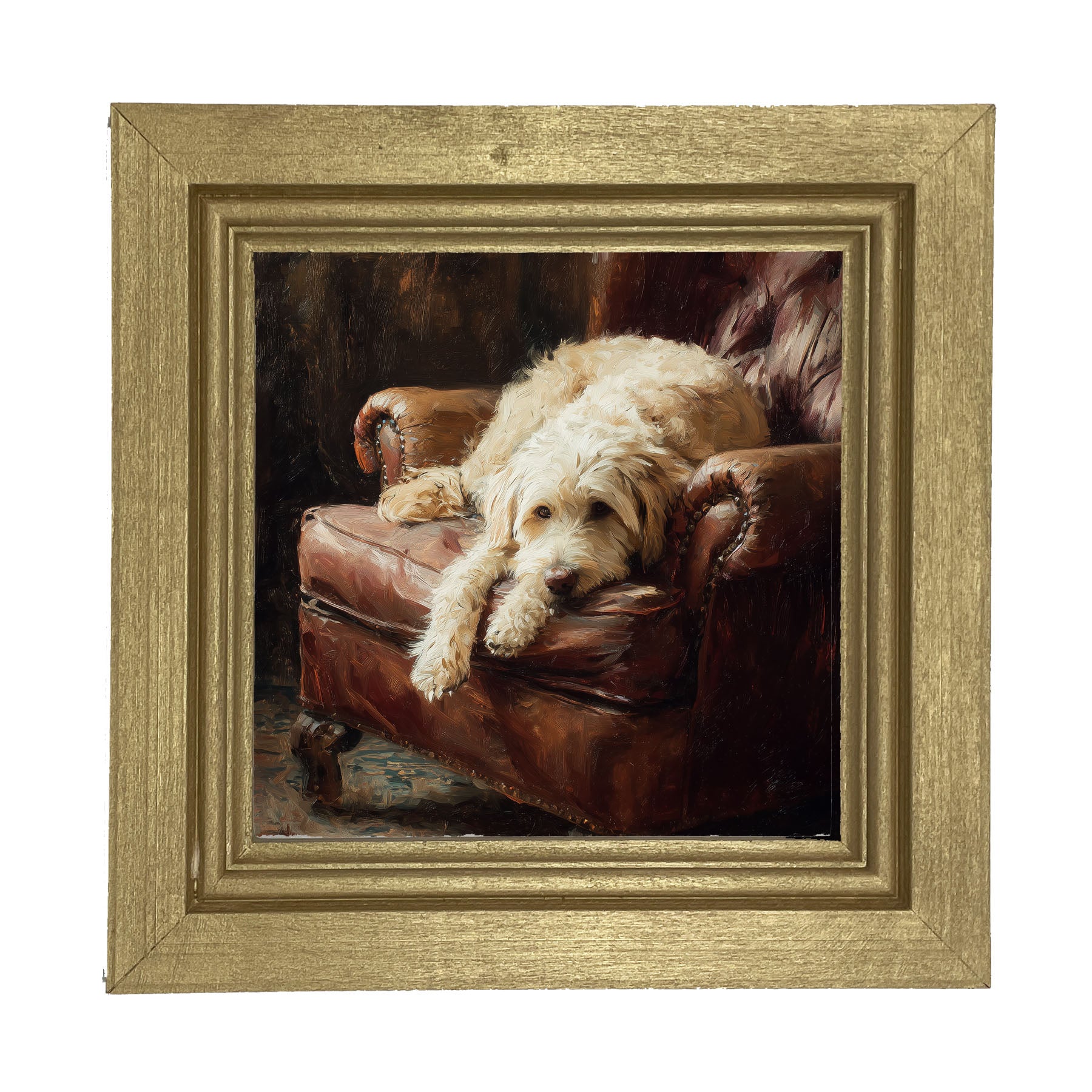 Armchair with Labradoodle - Framed Art