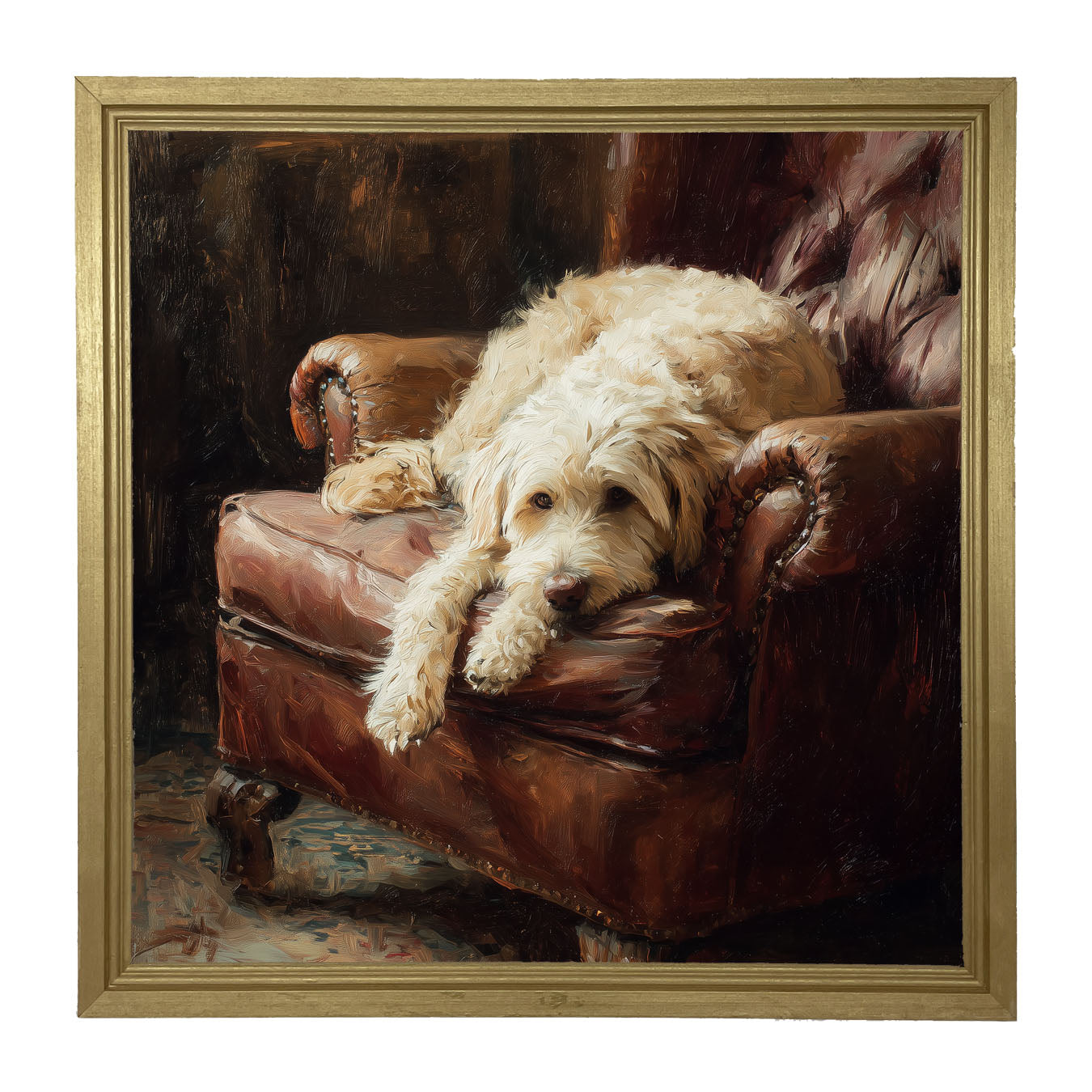 Armchair with Labradoodle - Framed Art