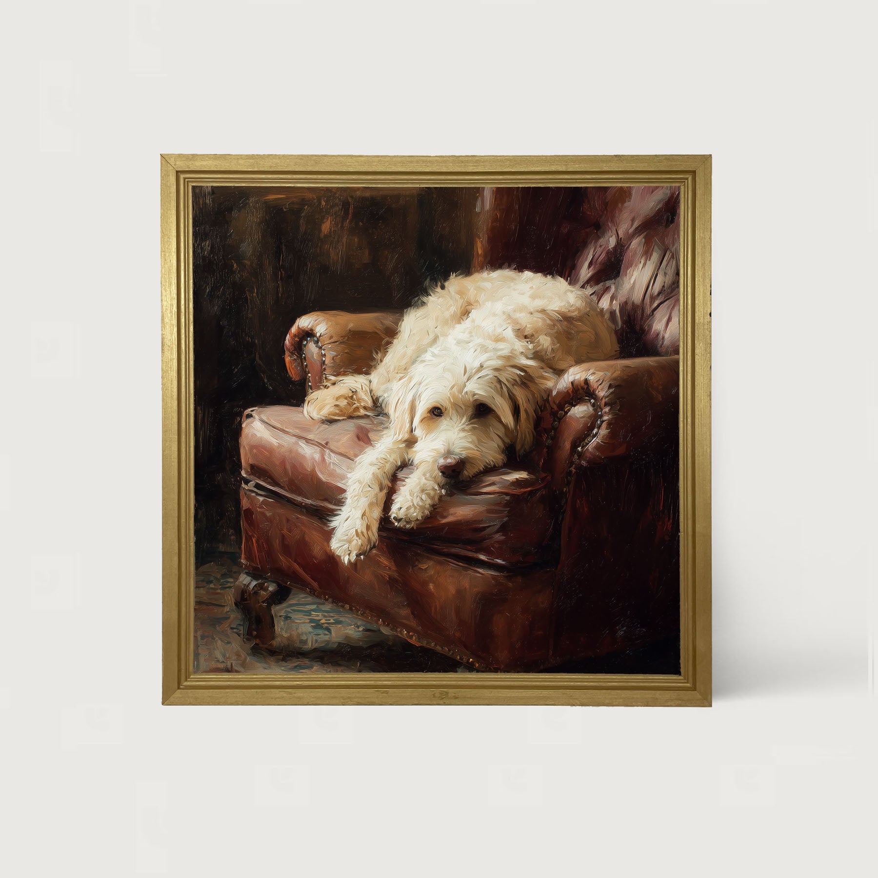 Armchair with Labradoodle