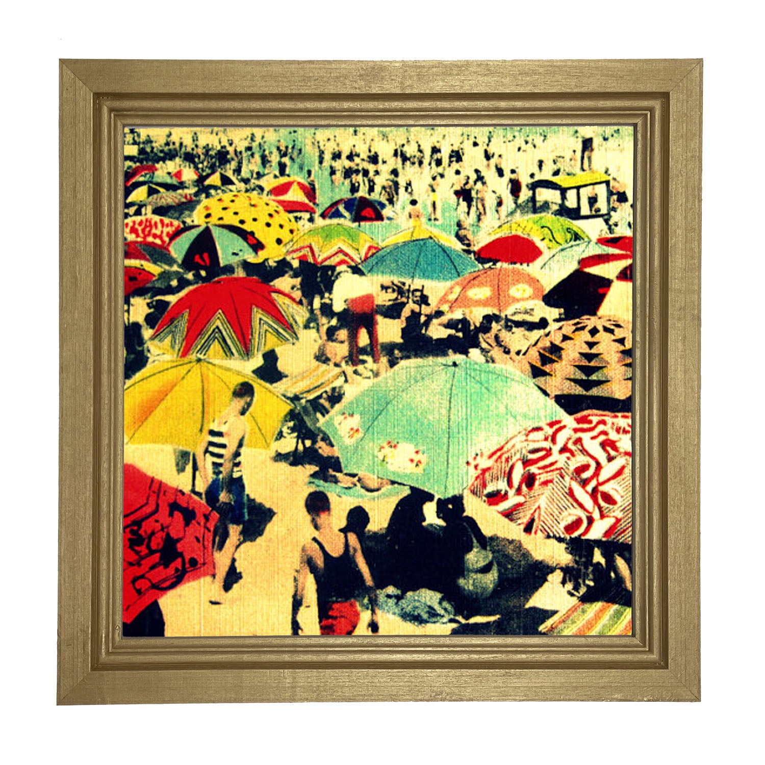 Crowded Beach - Framed art