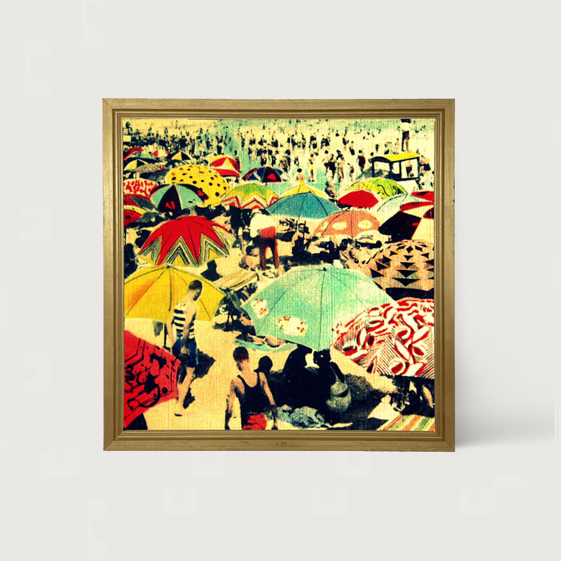 Crowded Beach - Framed art