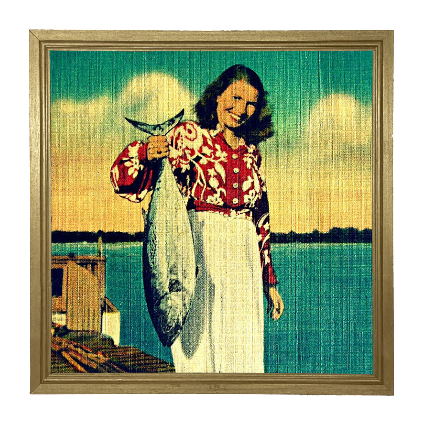 Her Catch - Framed art