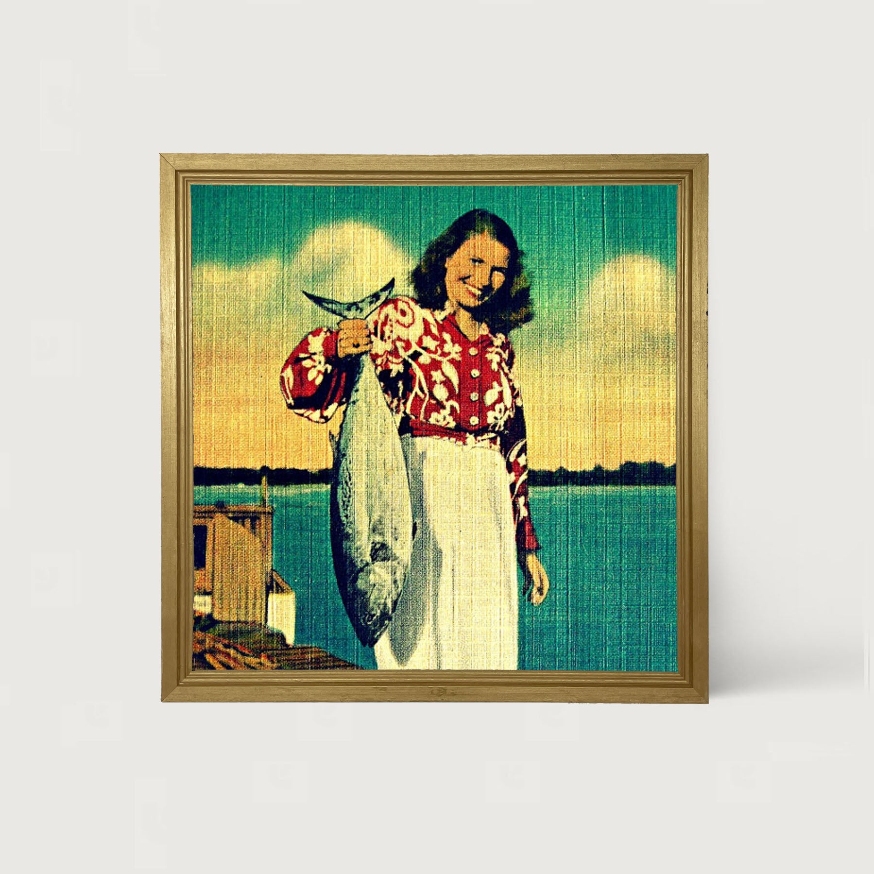 Her Catch - Framed art