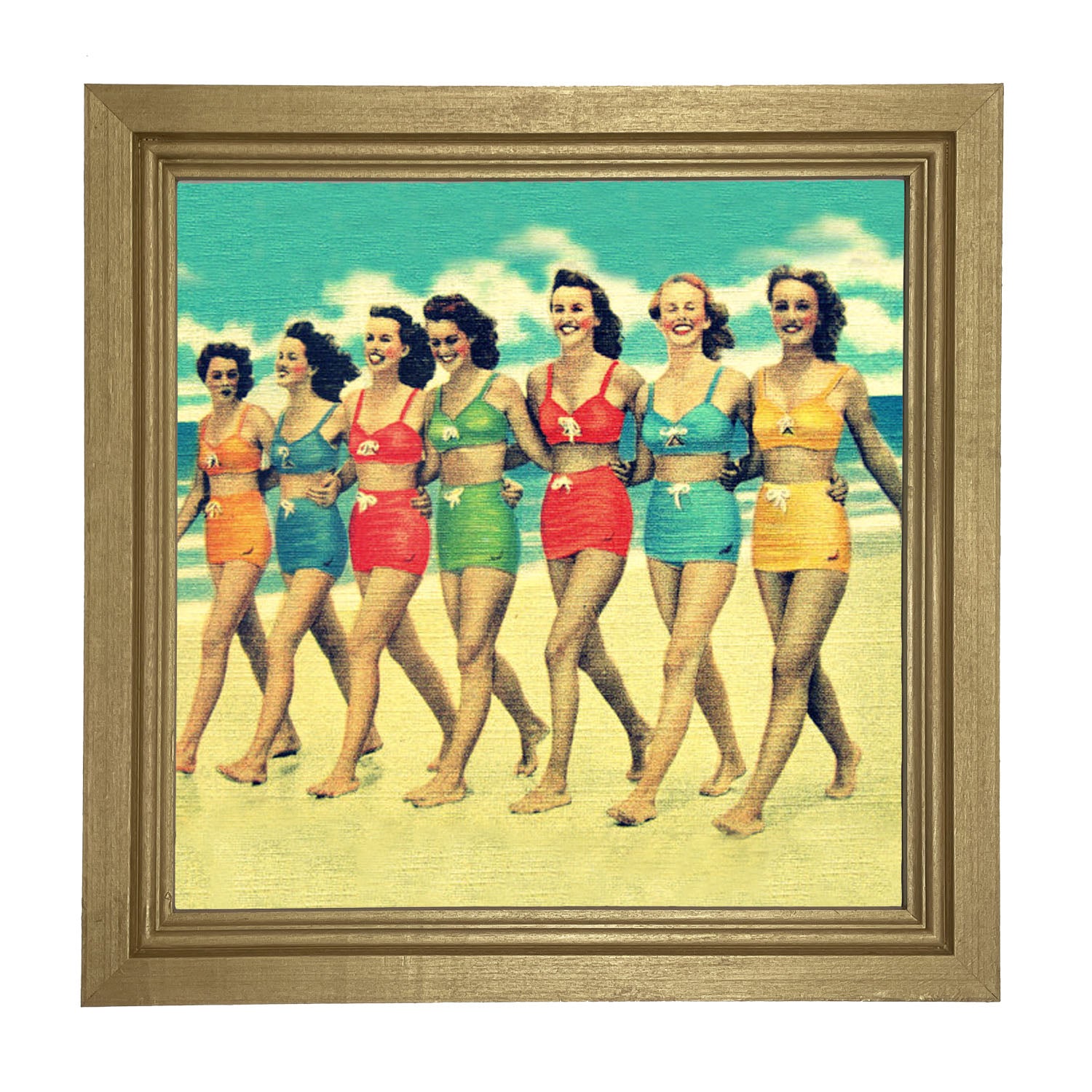 Friends at The Beach - Framed art