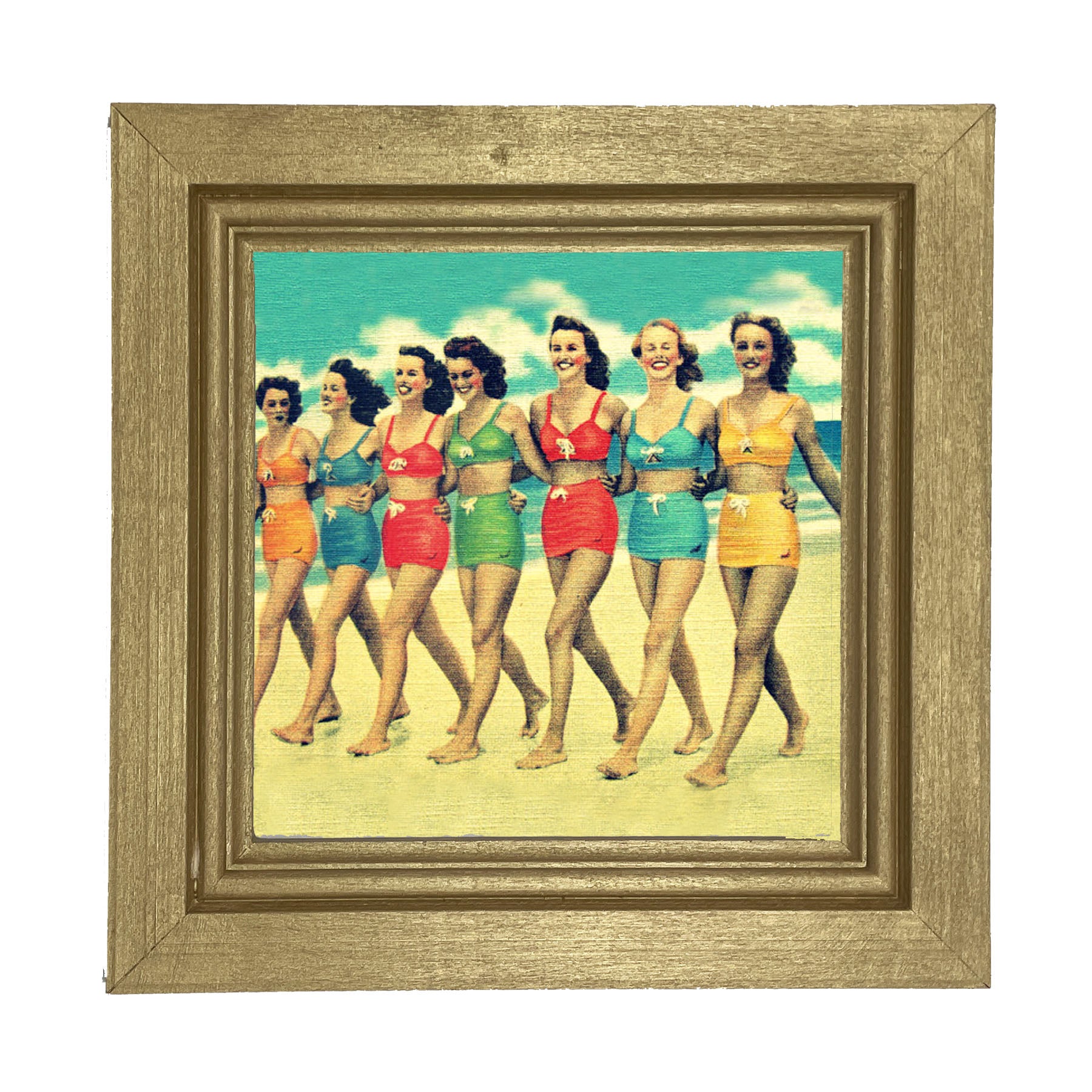 Friends at The Beach - Framed art