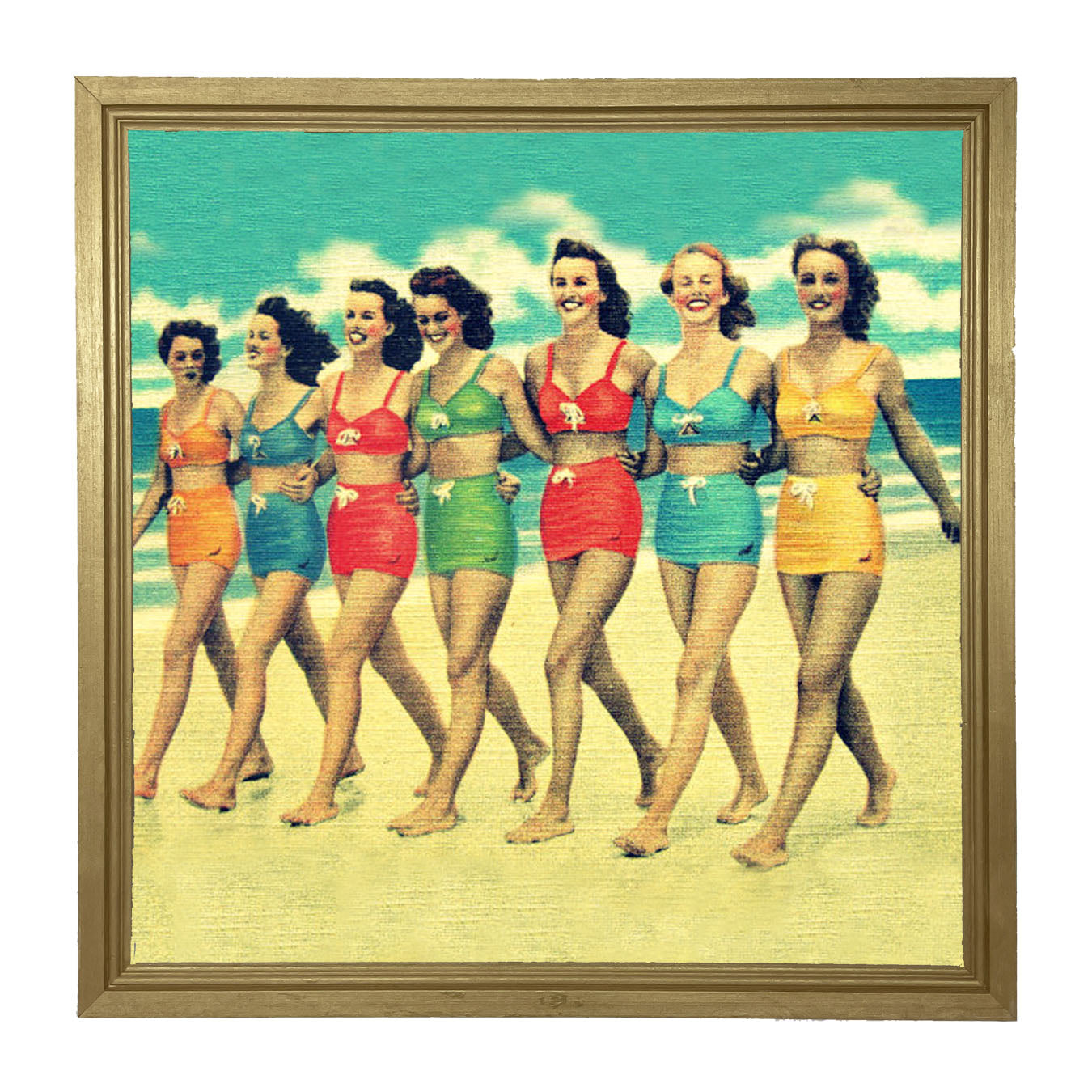 Friends at The Beach - Framed art