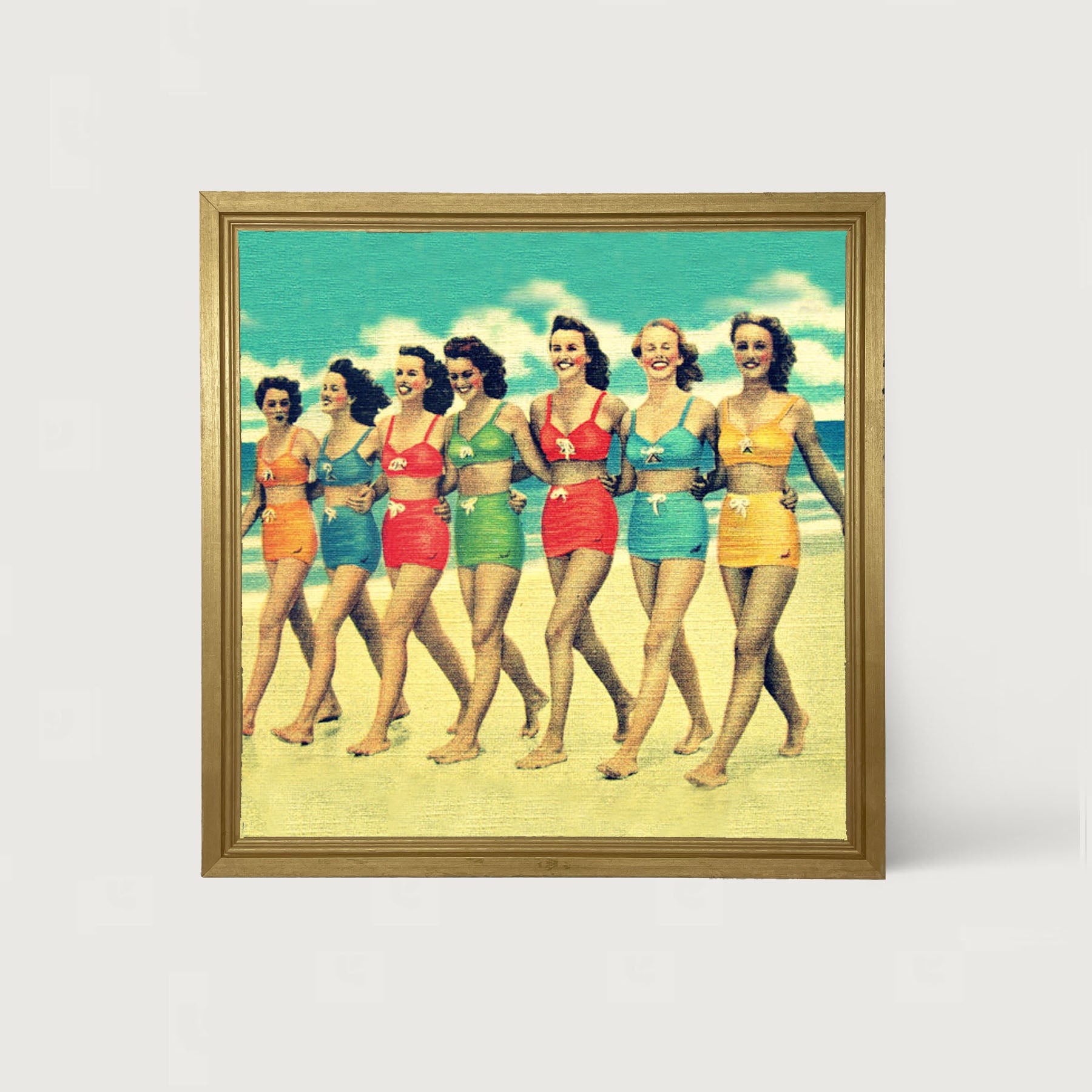 Friends at The Beach - Framed art