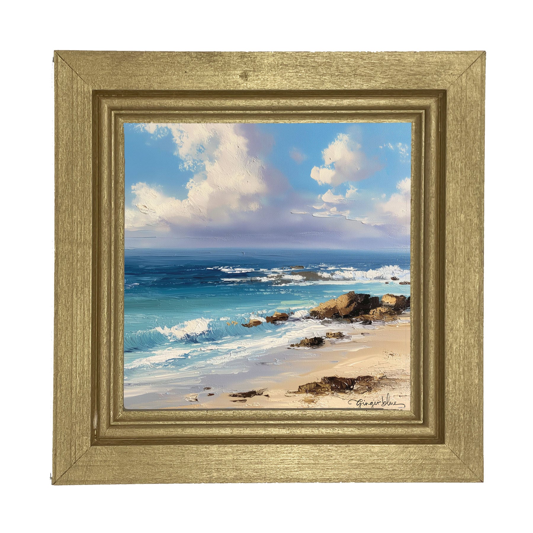 Beach with Rocks - Framed Art