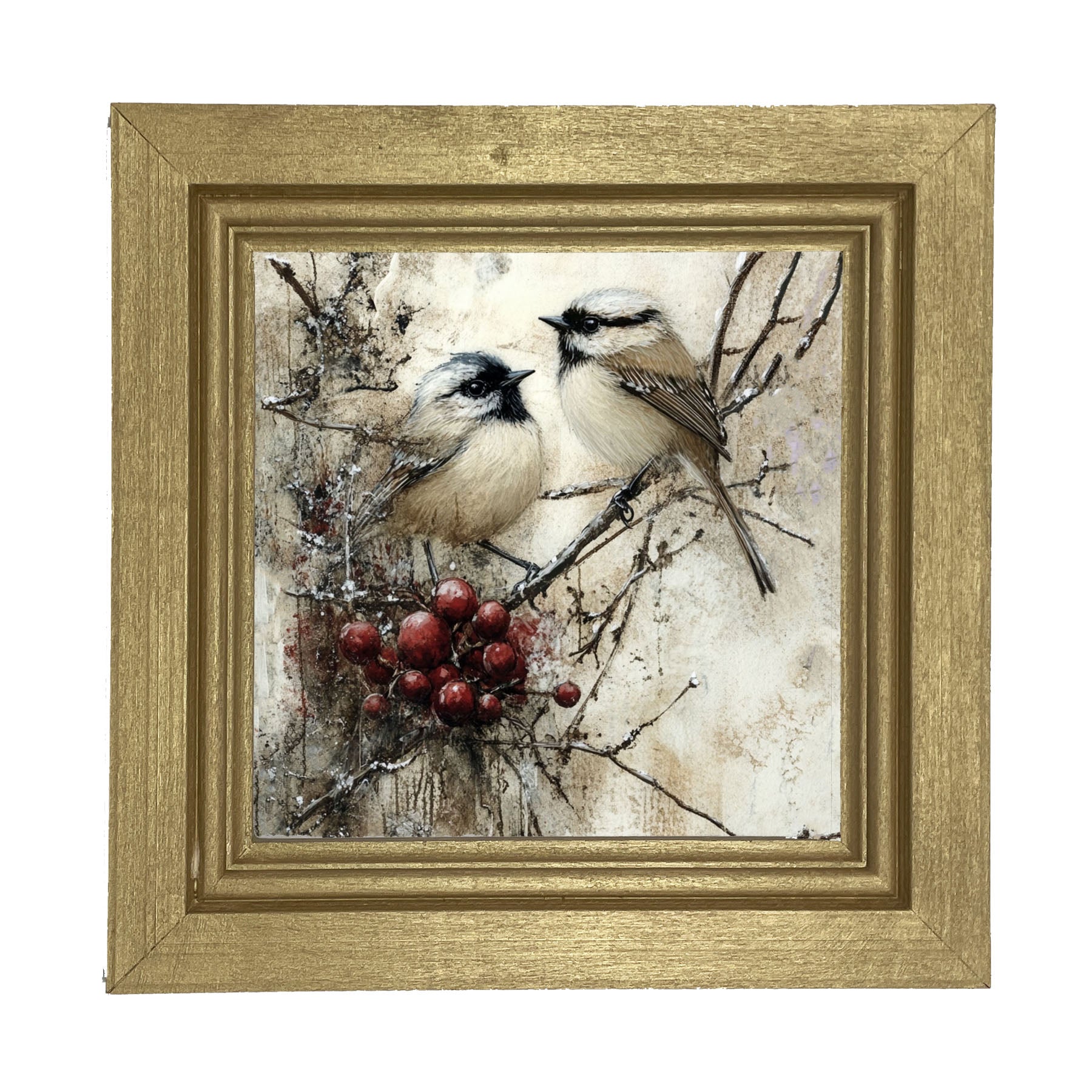 Two Birds with Berries - Framed Art
