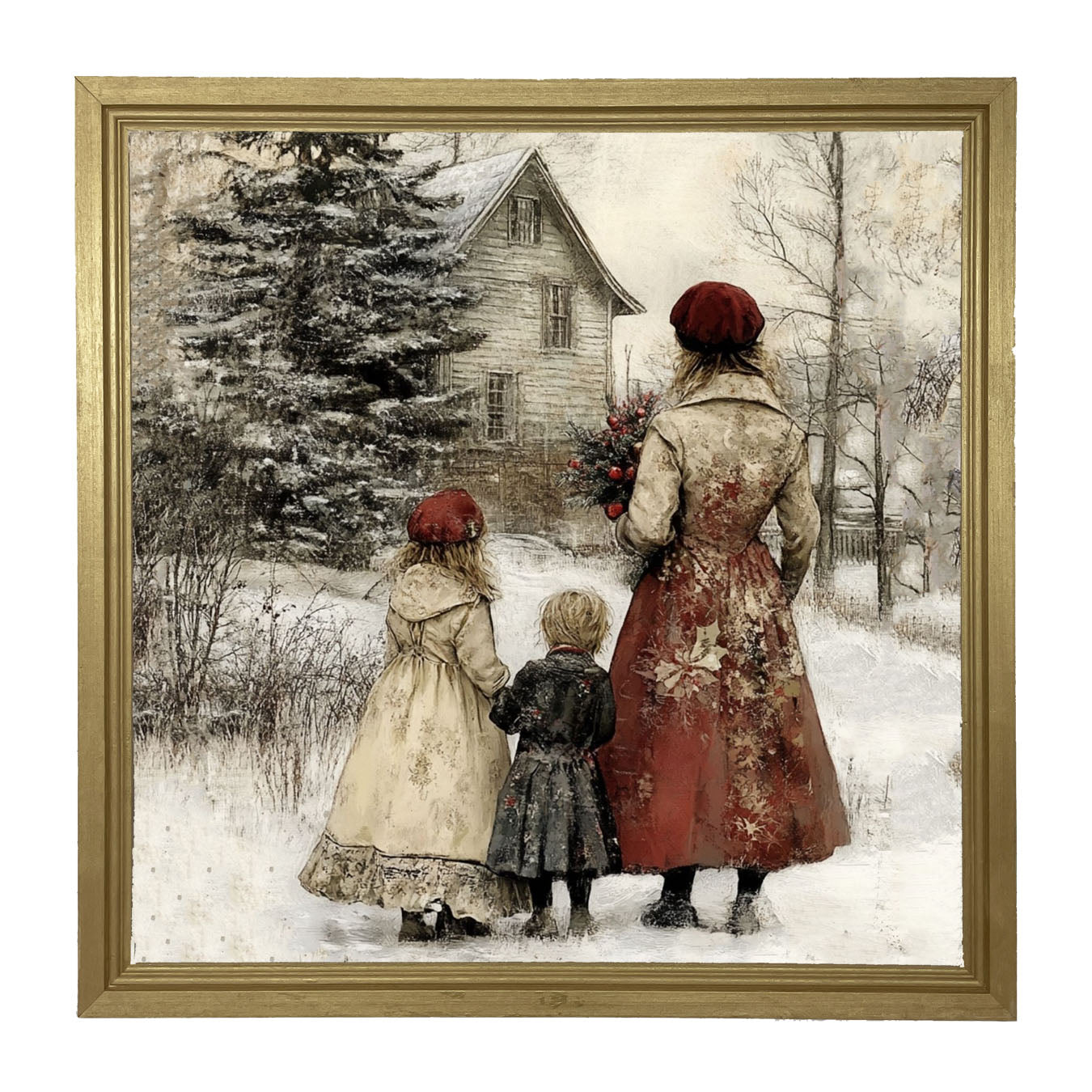 A Winter Visit - Framed Art