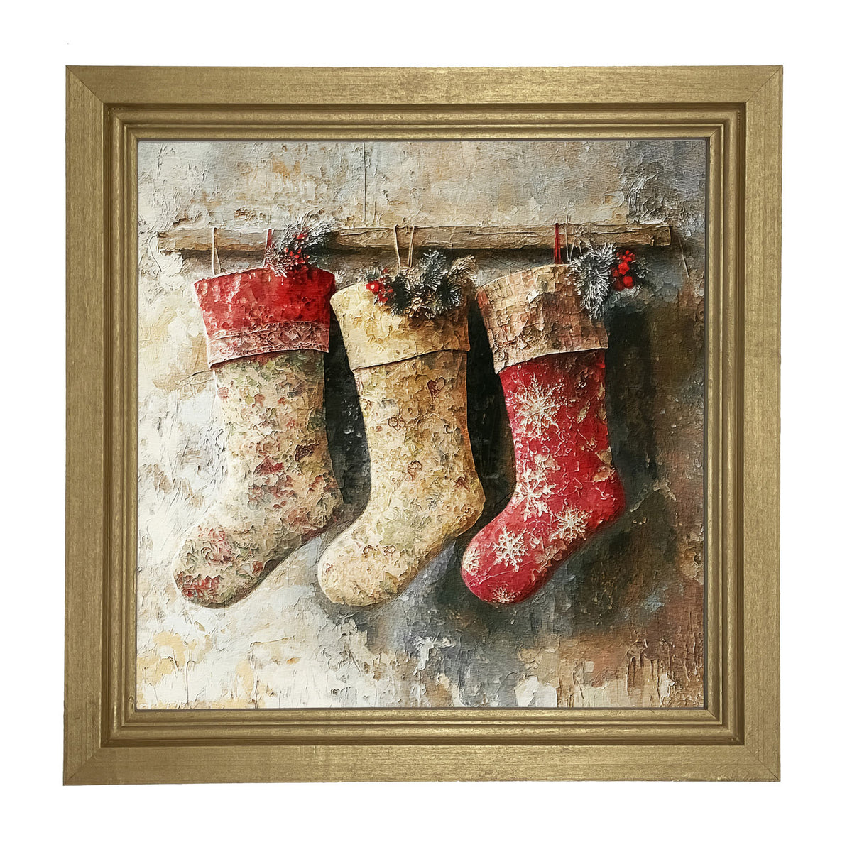 Stocking Trio - Framed art