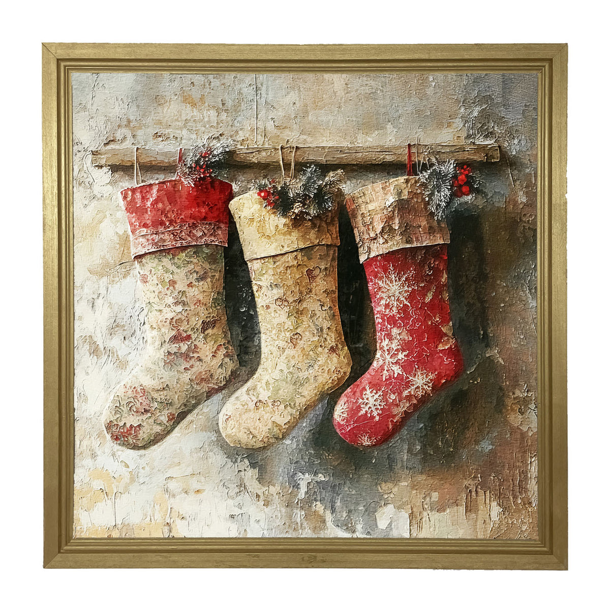 Stocking Trio - Framed art