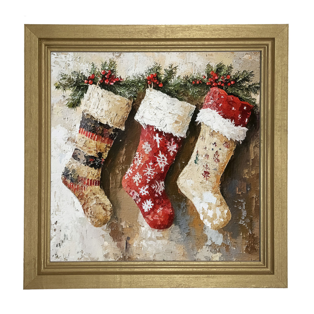 Rustic Stockings - Framed art