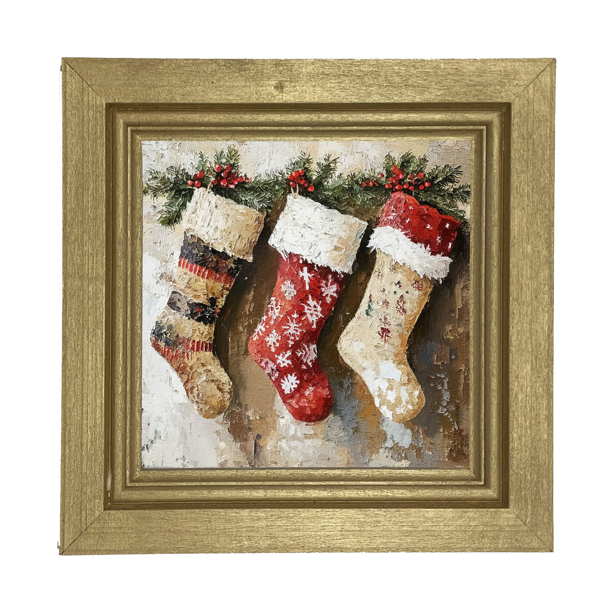 Rustic Stockings - Framed art