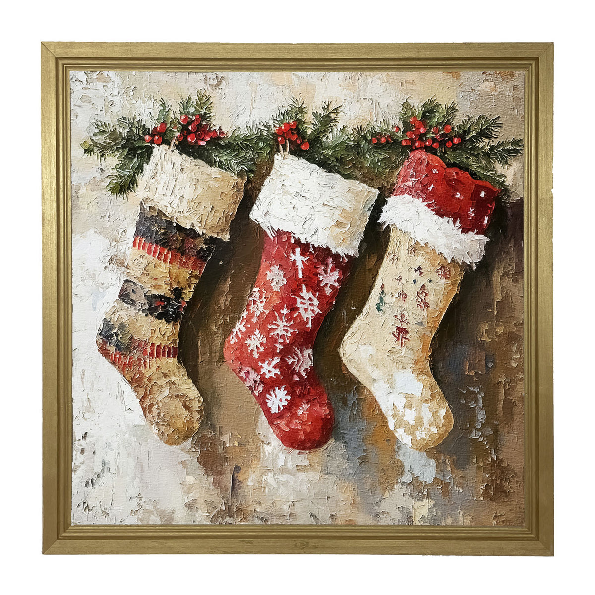 Rustic Stockings - Framed art