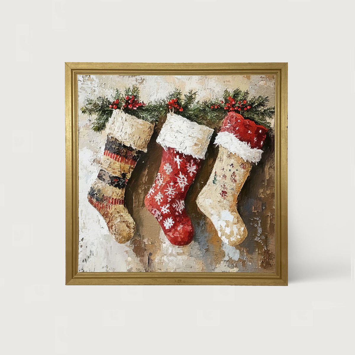 Rustic Stockings - Framed art