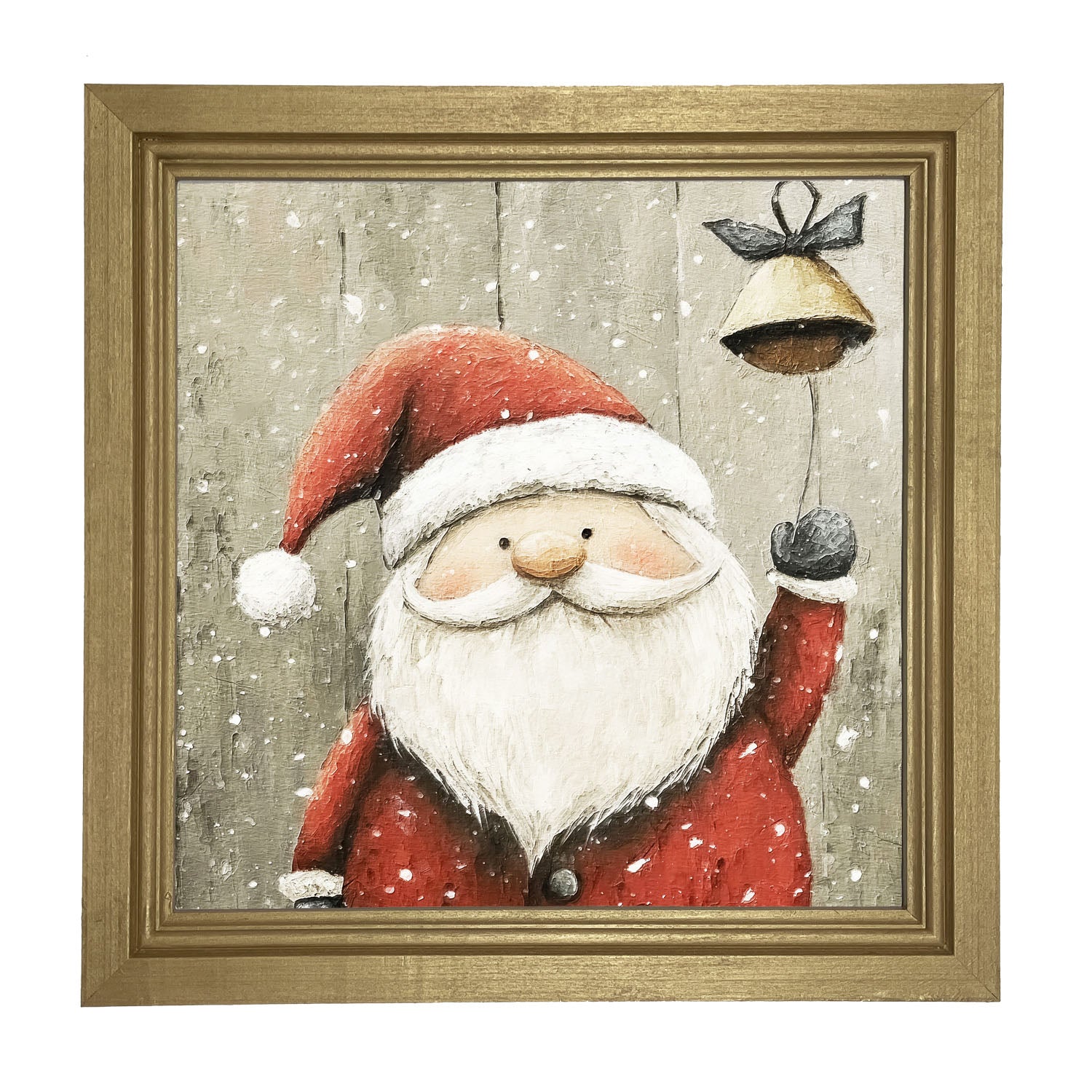 Bell-Ringing Santa - Framed Art