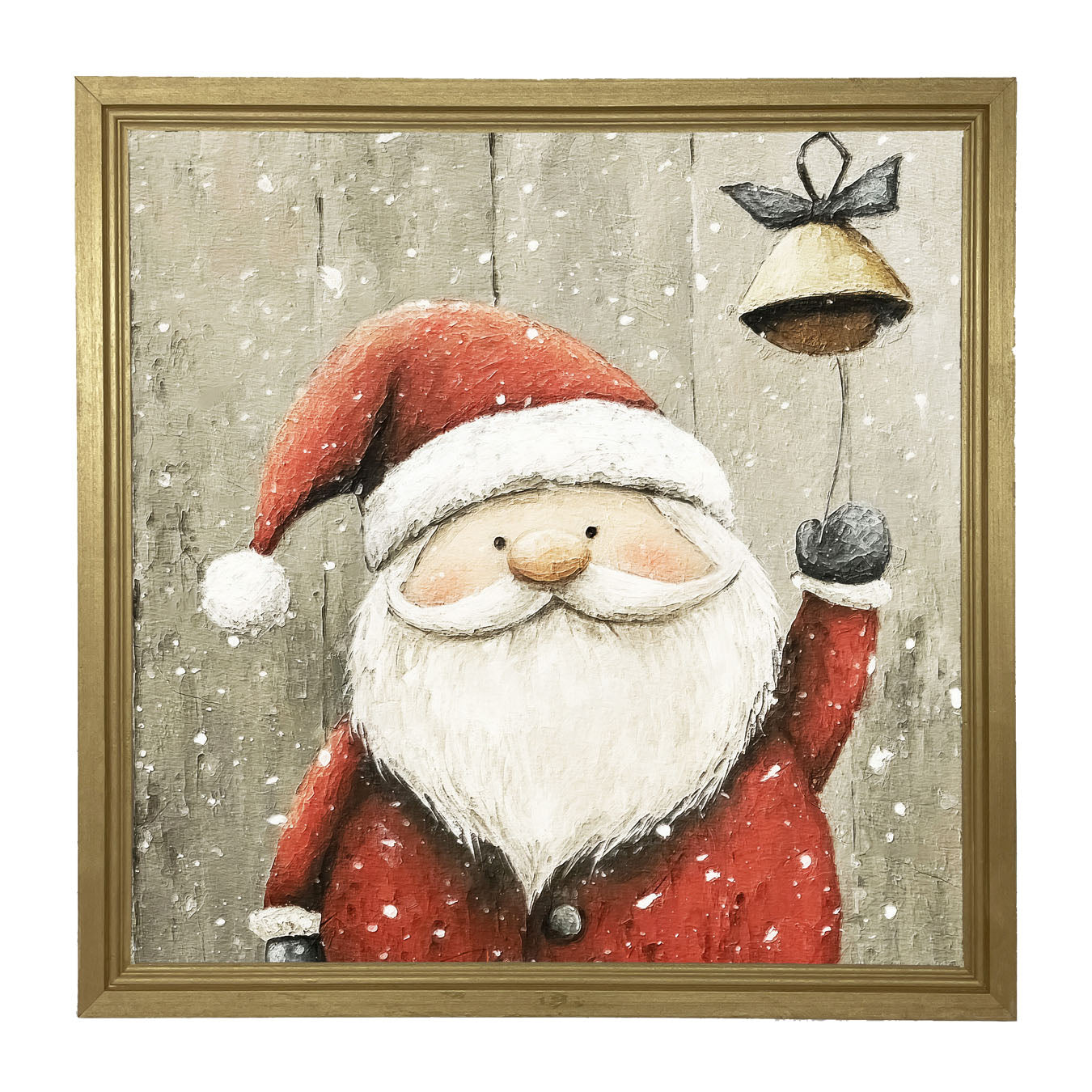 Bell-Ringing Santa - Framed Art