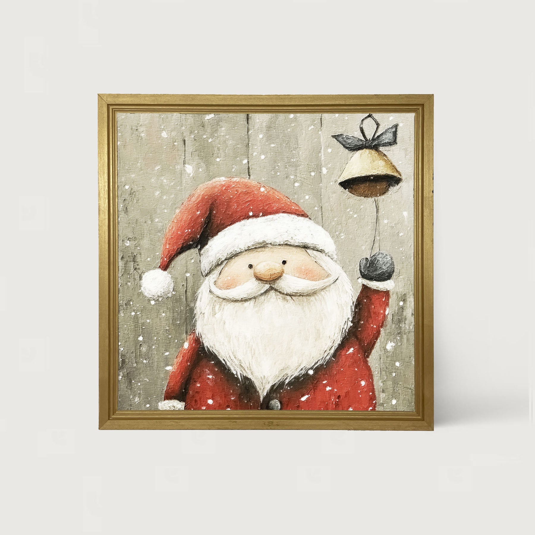 Bell-Ringing Santa - Framed Art