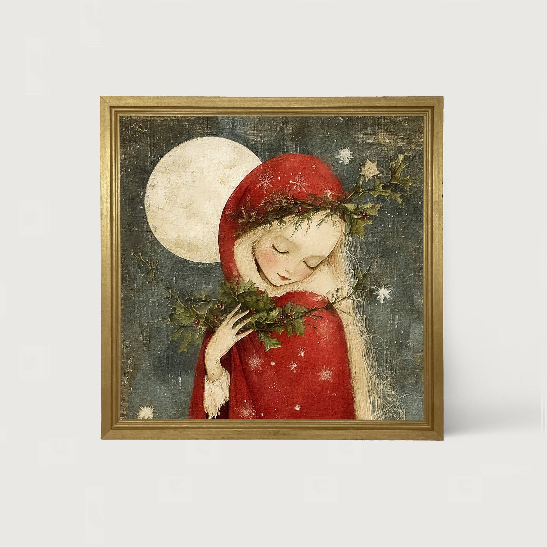 Christmas Girl with Pine