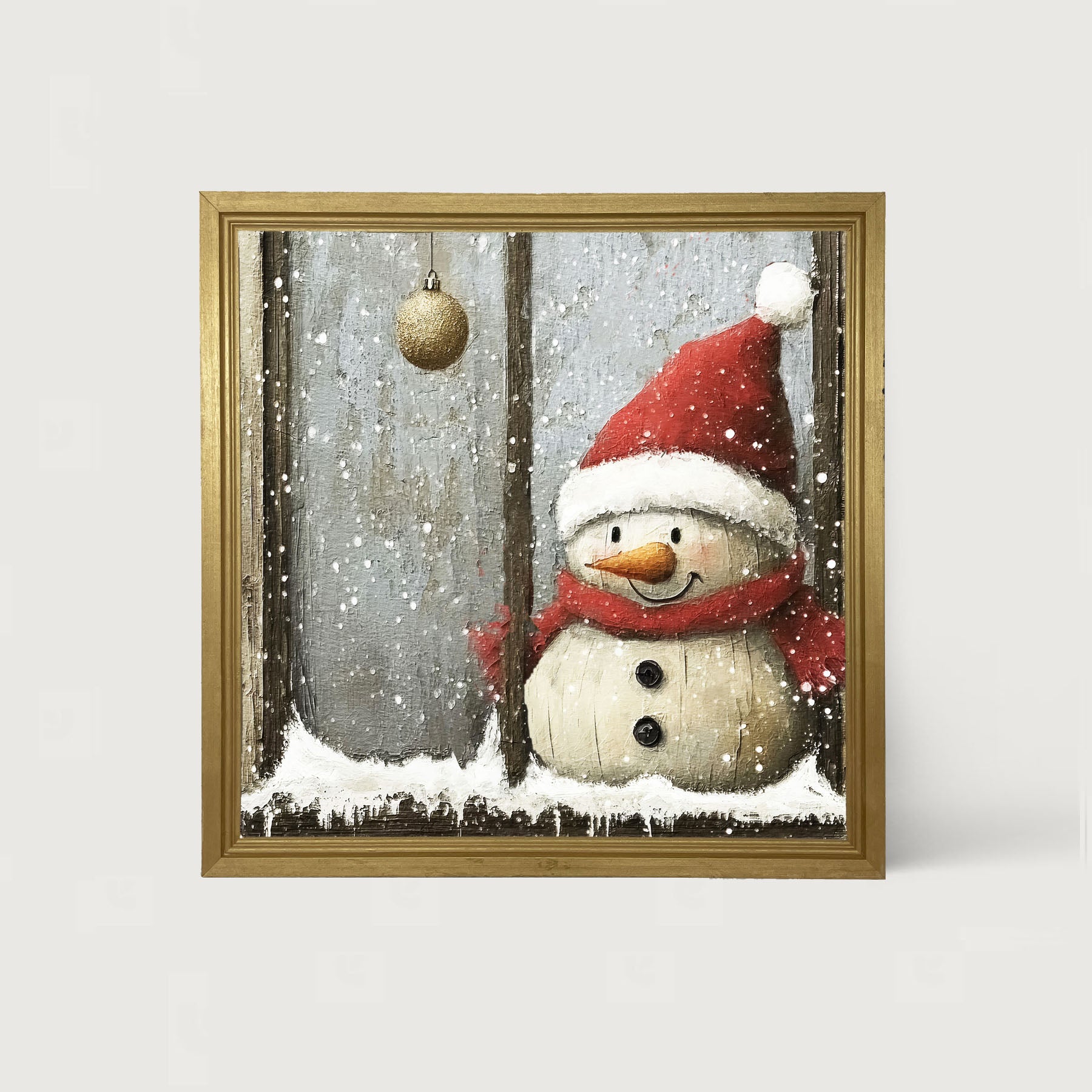 Snowman with Ornaments - Framed Art