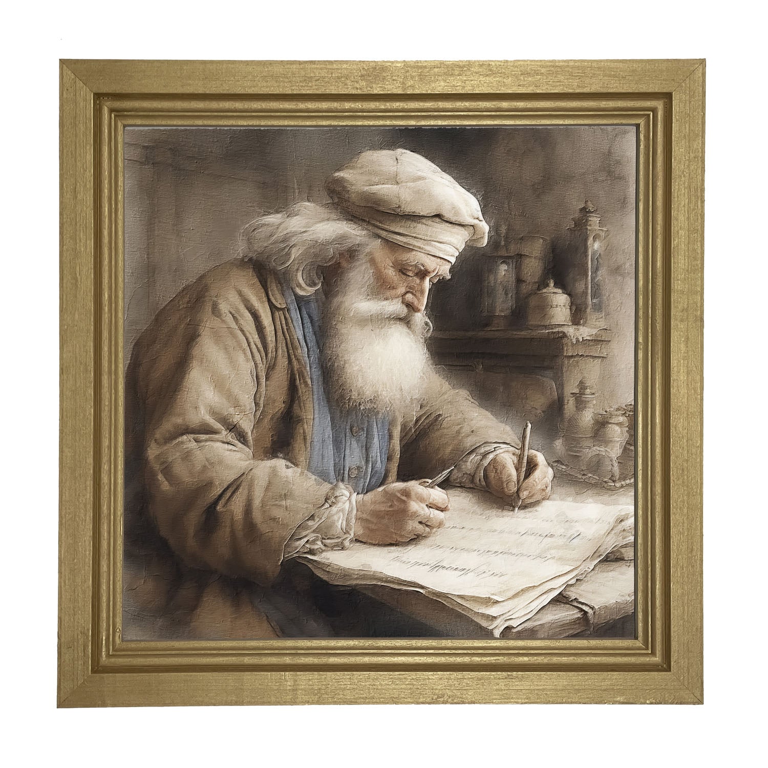 Santa Checking his List - Framed art