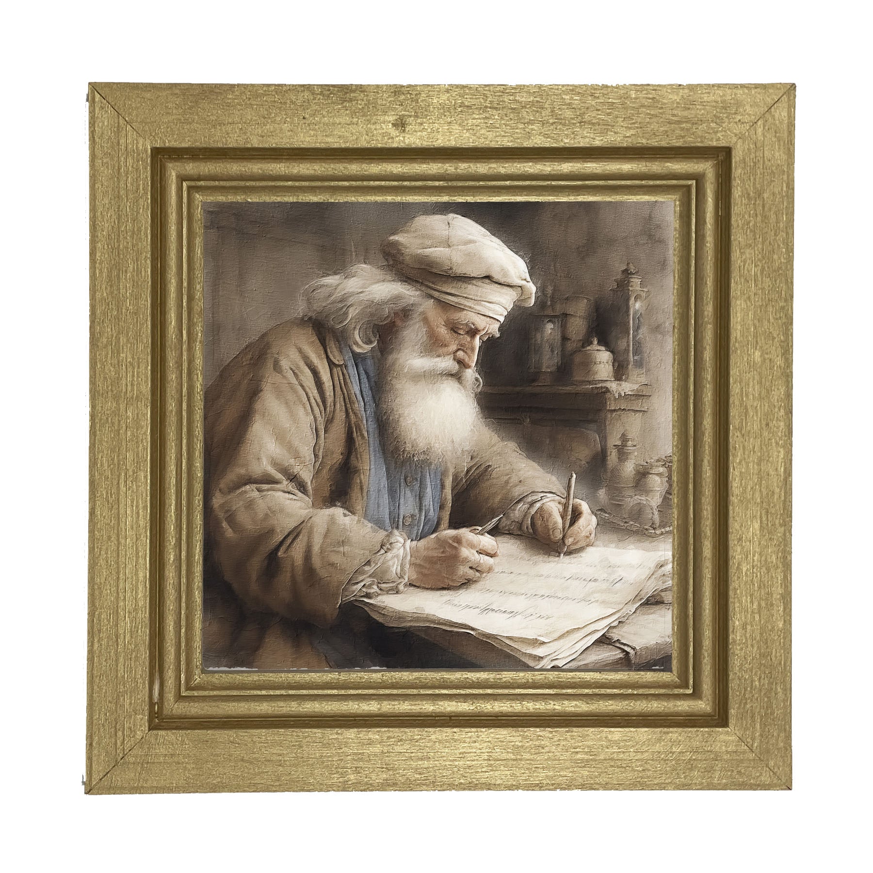 Santa Checking his List - Framed art