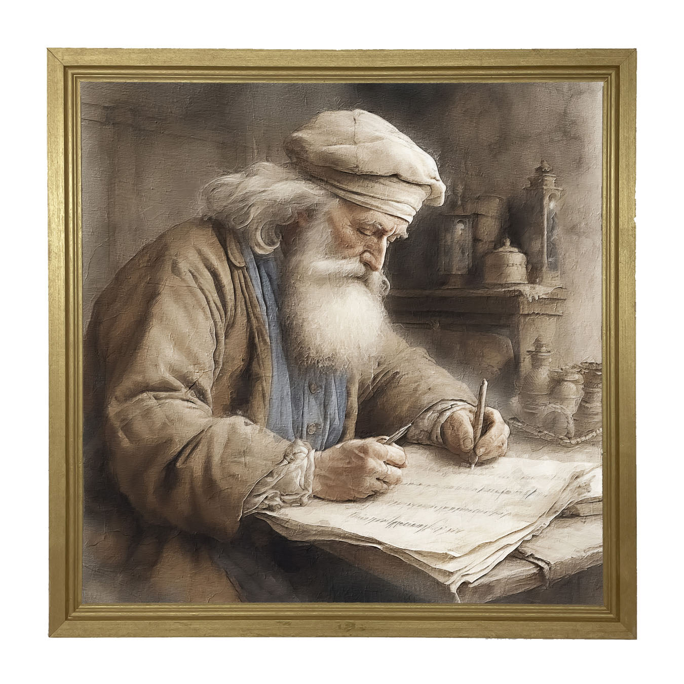Santa Checking his List - Framed art