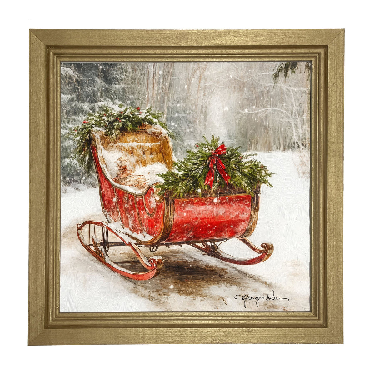 Christmas Sleigh - Framed Art
