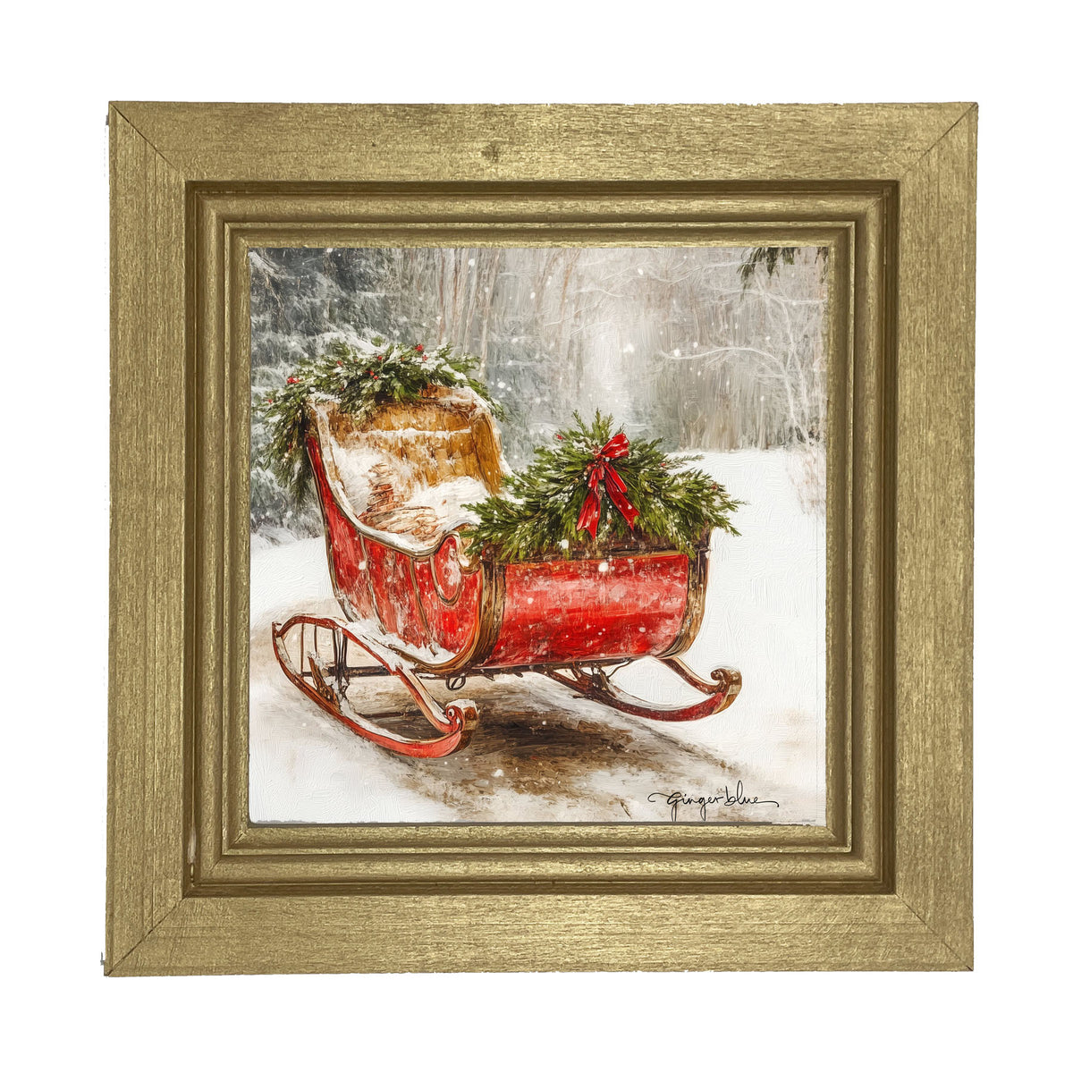 Christmas Sleigh - Framed Art