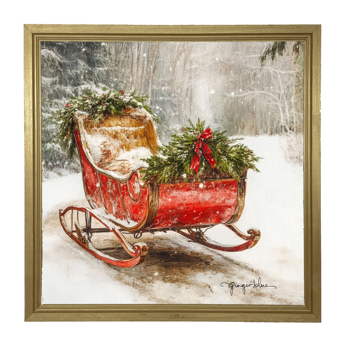 Christmas Sleigh - Framed Art