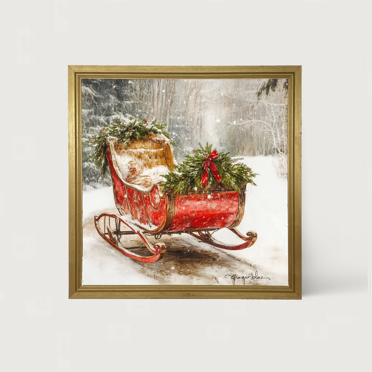 Christmas Sleigh - Framed Art