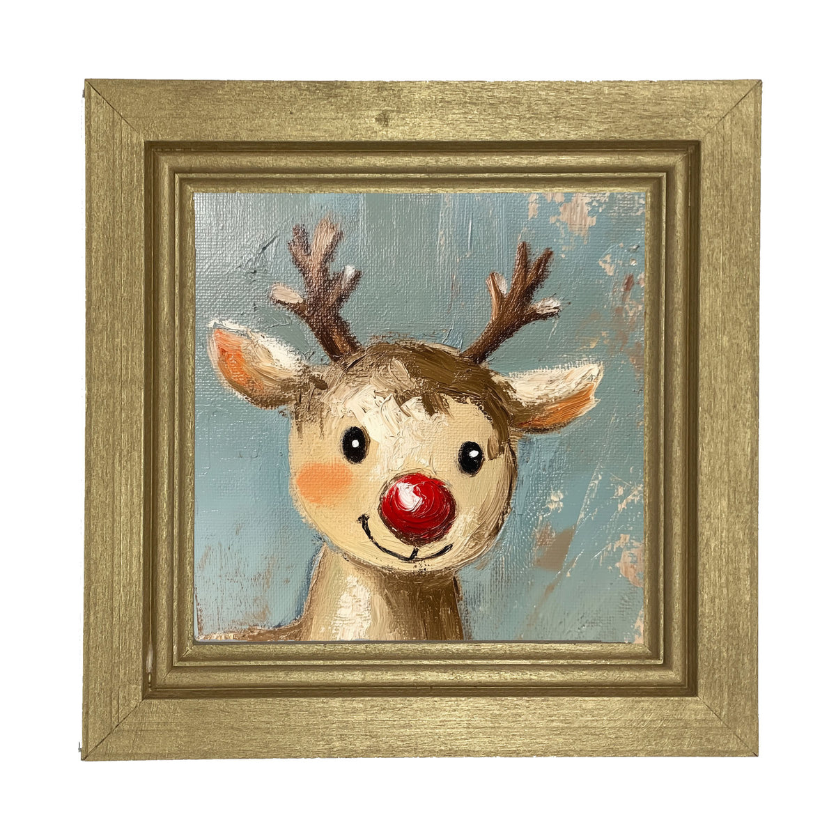 Santa's Red-Nosed Reindeer - Framed Art