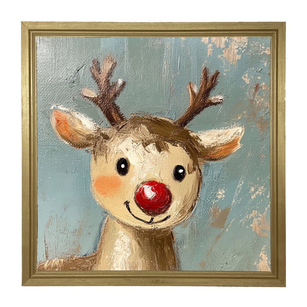 Santa's Red-Nosed Reindeer - Framed Art