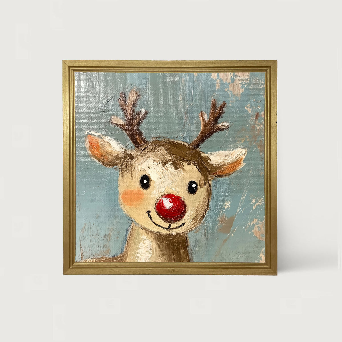 Santa's Red-Nosed Reindeer - Framed Art