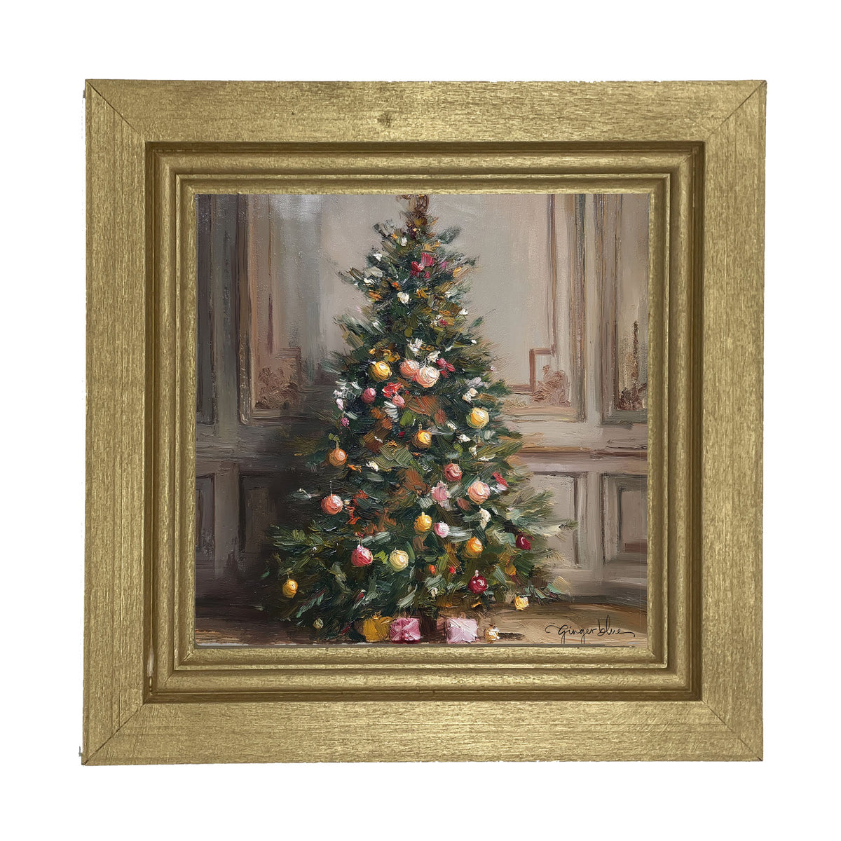 Christmas Tree with Presents - Framed Art
