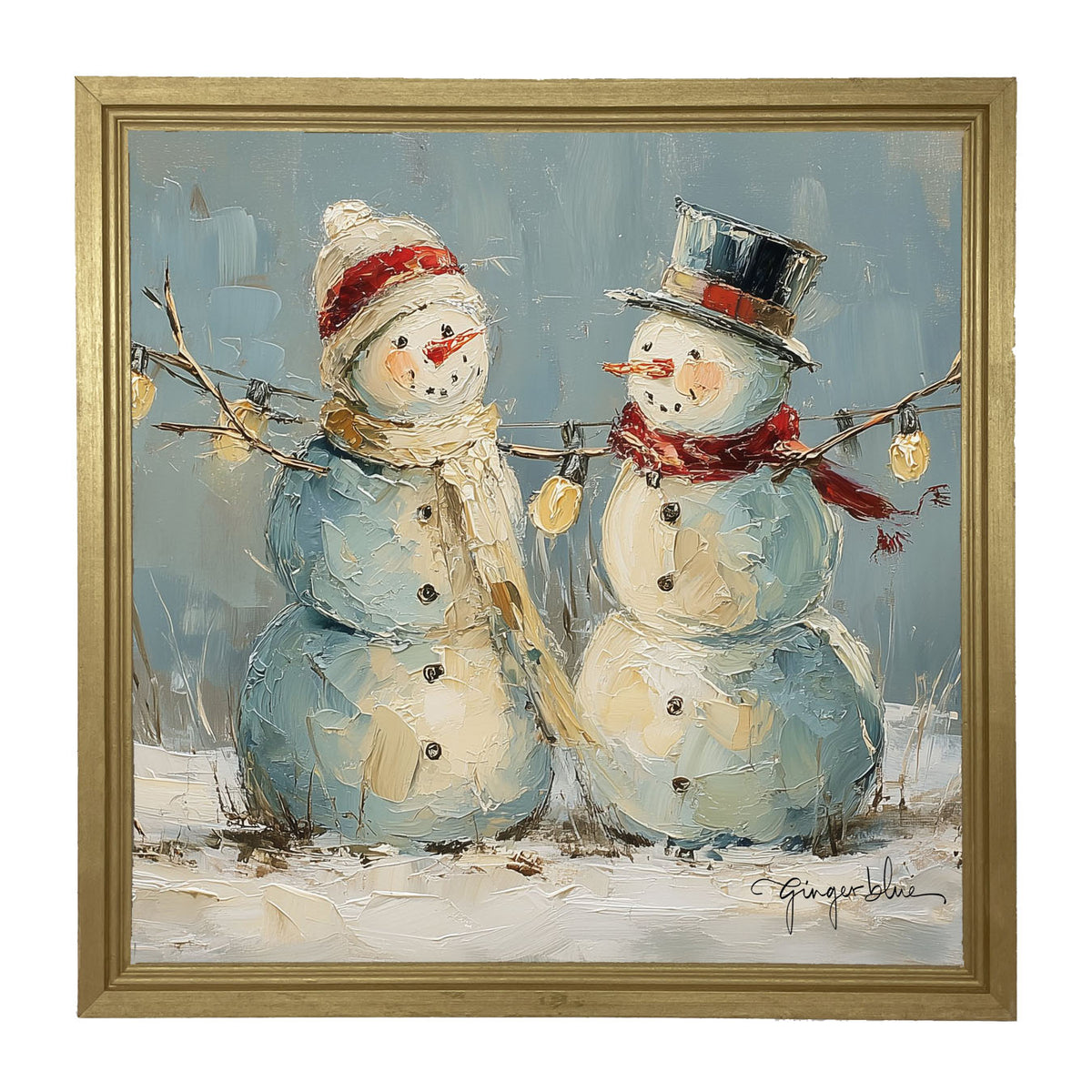 Two Snowmen - Framed Art
