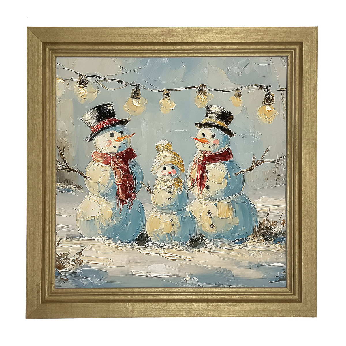Three Snowmen - Framed Art