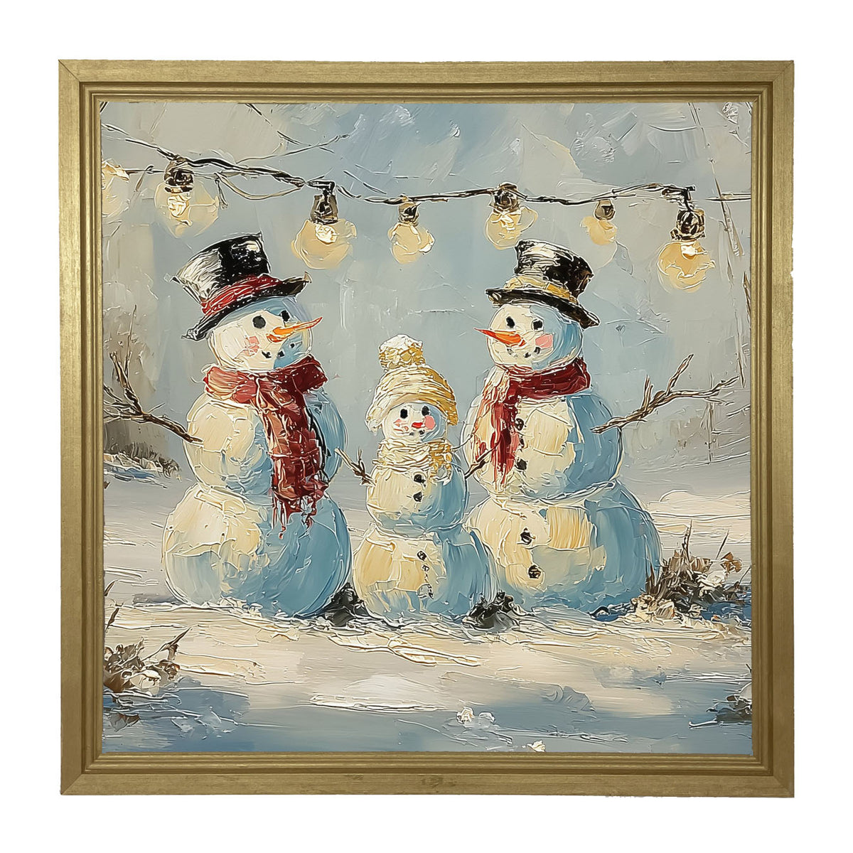 Three Snowmen - Framed Art