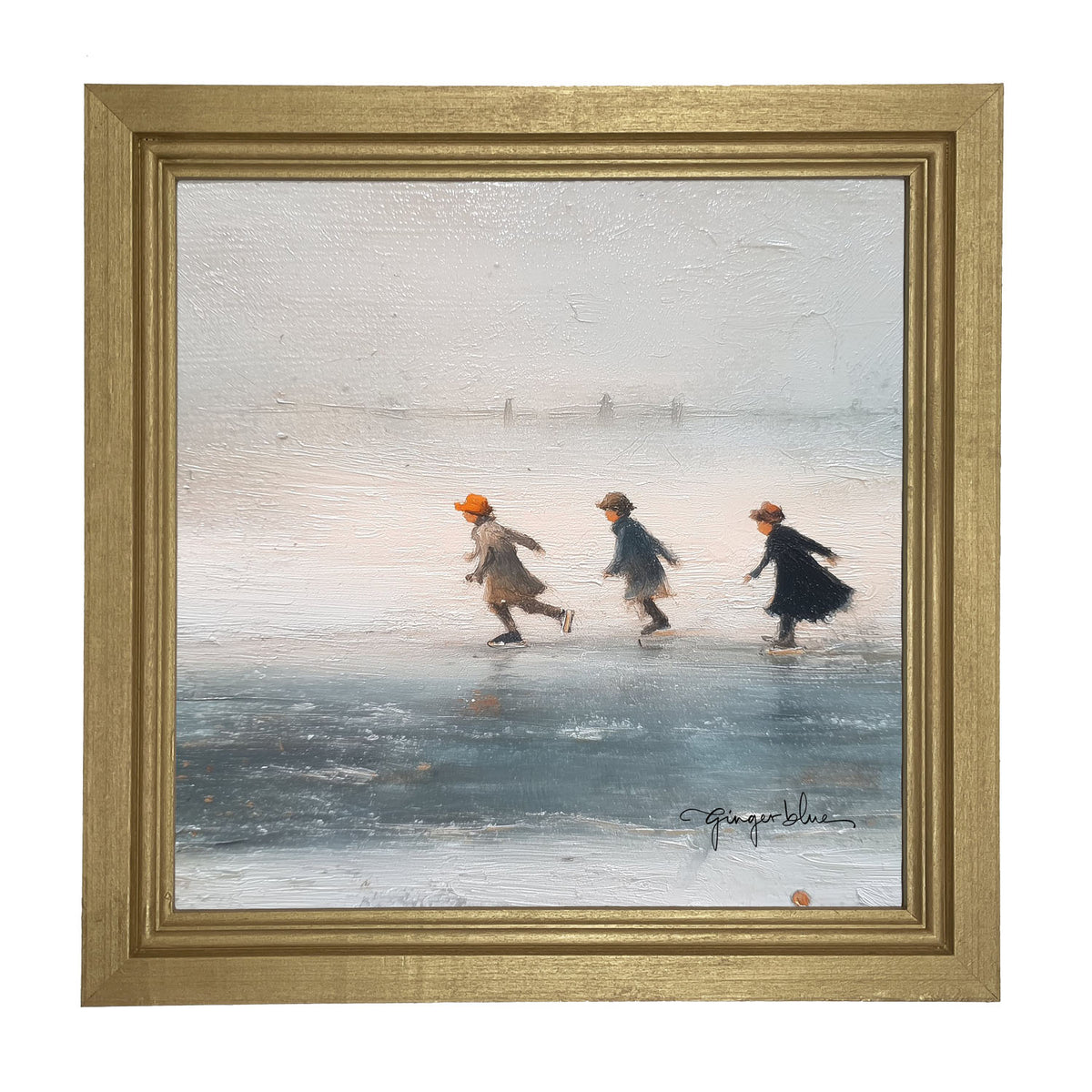 Children Ice Skating - Framed Art