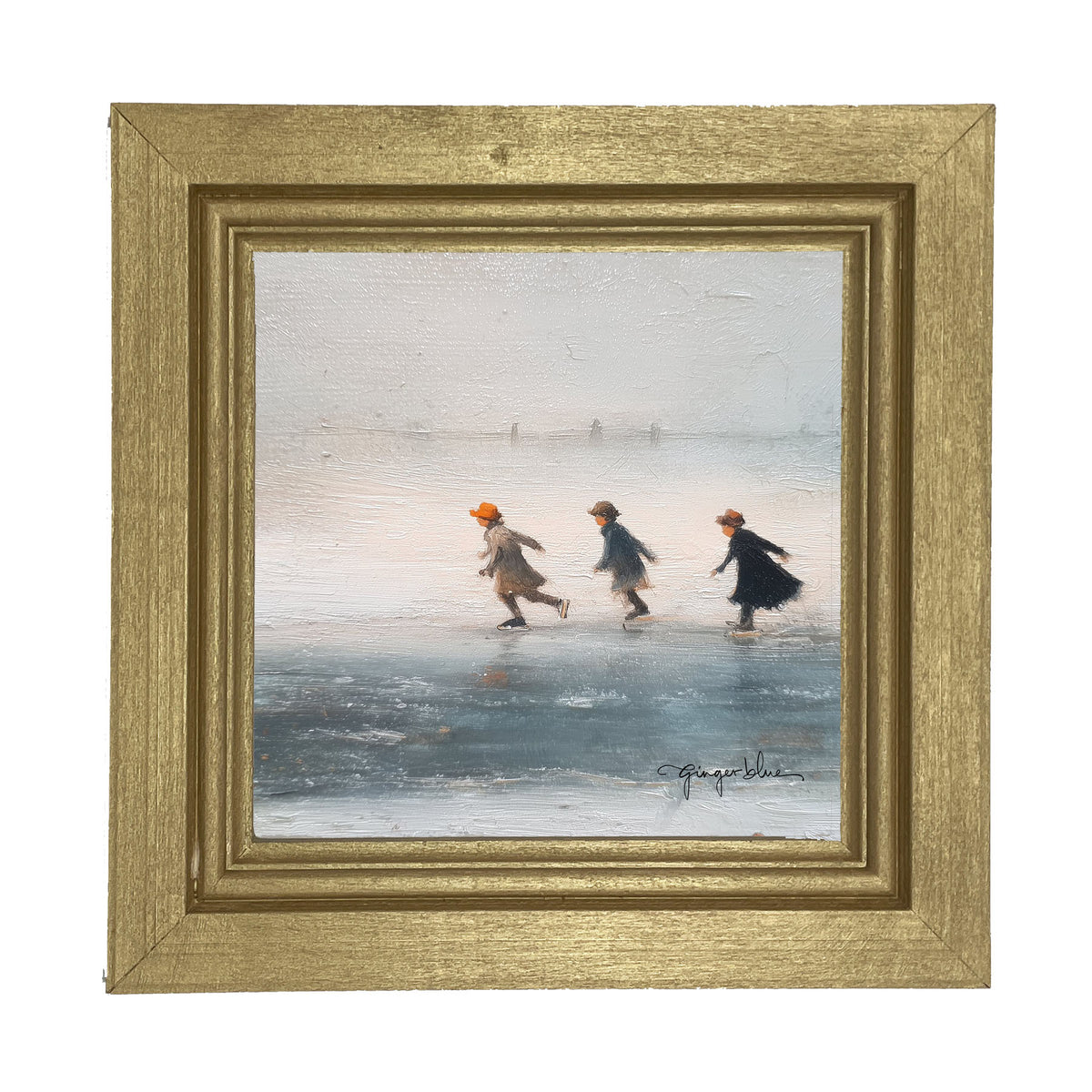 Children Ice Skating - Framed Art
