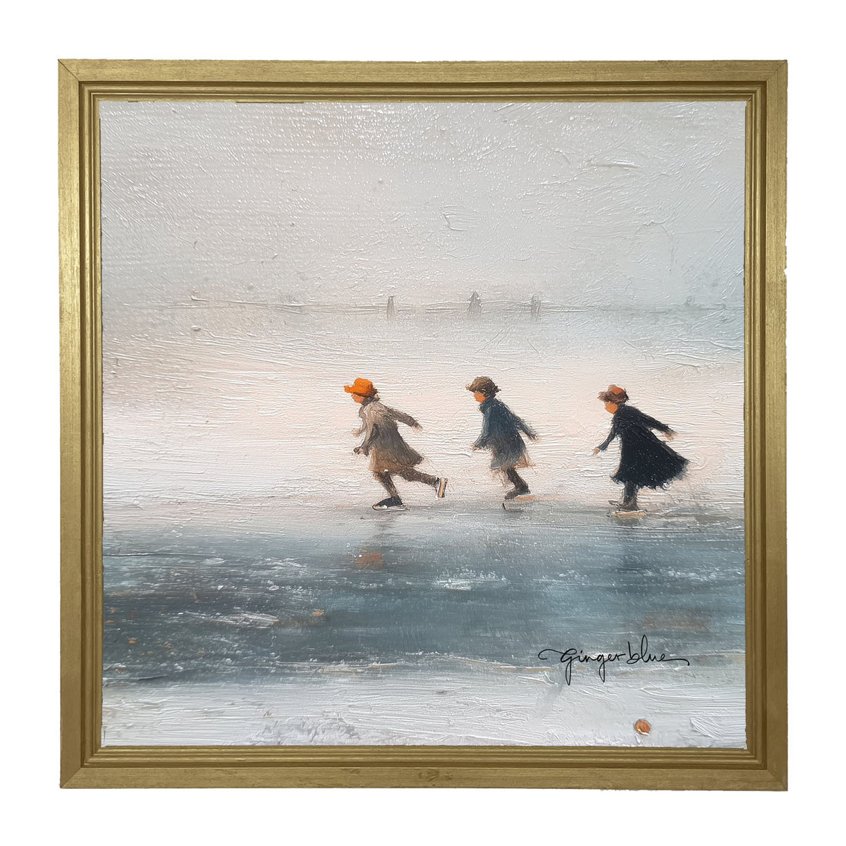 Children Ice Skating - Framed Art