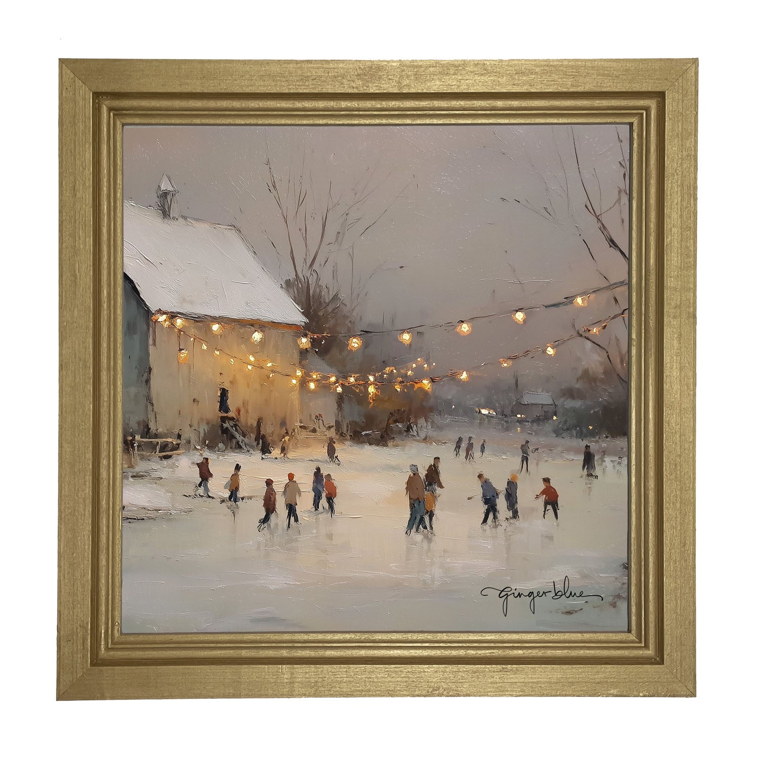 Ice Skating at the Farm - Framed Art