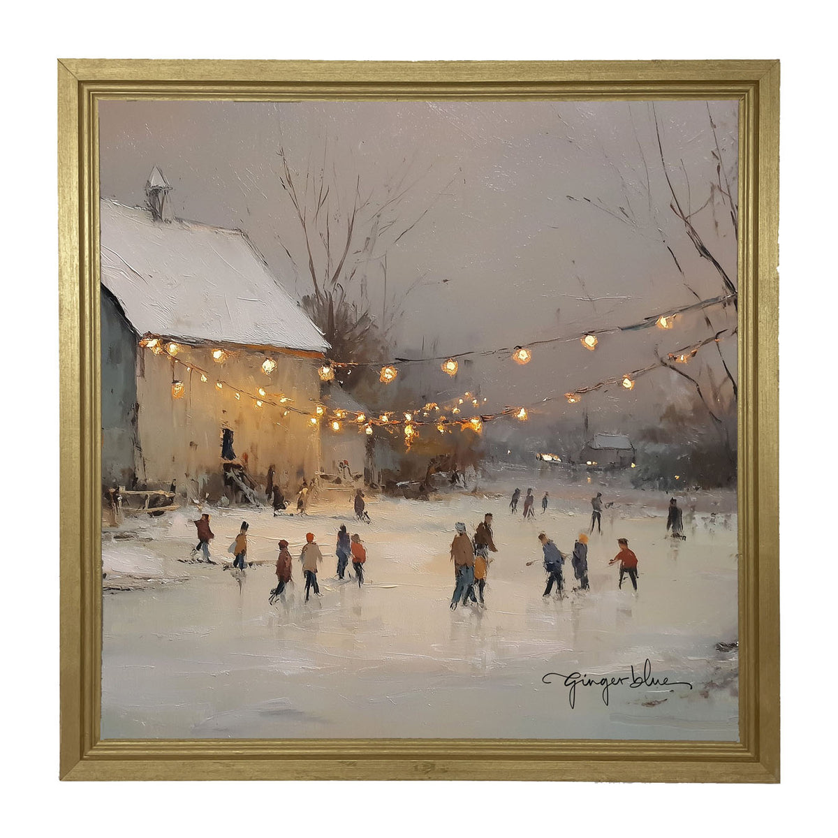 Ice Skating at the Farm - Framed Art