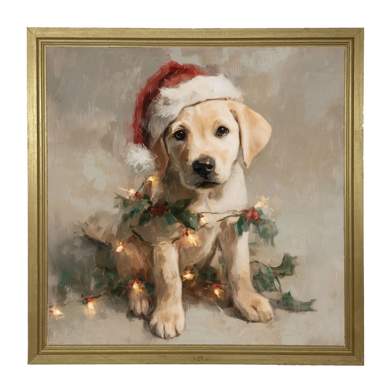 Christmas Lights with Labrador - Framed art